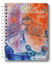 N NEUMANNVERLAGE - Marc Chagall 2025 Diary, 16,5x21,6cm, Taschenkalender mit zwölf Bildseiten und Notizseiten, herausnehmbaren Planer, Jahres- und Monatsübersicht und internationales Kalendarium