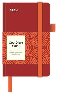 N NEUMANNVERLAGE - Rust 2025 Cool Diary, 9x14cm, Wochenkalender mit Banderole und Lesebändchen, Tasche für Visitenkarte, Jahres- und Monatsübersicht, Mondphasen und internationales Kalendarium