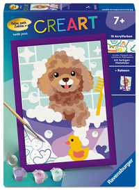 CreArt, Malen nach Zahlen Kinder - Badender Pudel