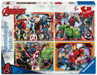 Ravensburger Kinderpuzzle 07079 - Die mächtigen Avengers – 4x 100 Teile Puzzle in einer Box, für Puzzle-Freunde und Fans der Avengers ab 5 Jahren