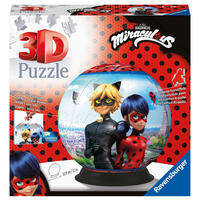 Ravensburger 3D Puzzle 11167 - Puzzle-Ball Miraculous - Puzzle-Ball für Fans von Ladybug und Cat Noir ab 6 Jahren - Geschenkidee für Kinder