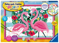 Ravensburger CreArt 28782 - Liebenswerte Flamingos - Malen nach Zahlen Flamingos für Kinder ab 7 Jahre