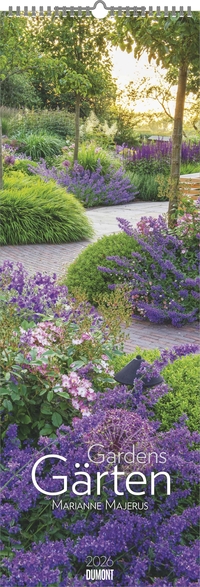 DUMONT - Gärten 2026 – Wandkalender King-Size 34×98 cm mit 12 Gartenfotografien, Naturkalender für Gartenfreunde & Pflanzenliebhaber