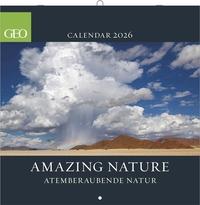 GEO - Amazing Nature 2026 – Wandkalender 30x30 cm (offen 30x60 cm), Broschürenkalender mit 12 Monatsblättern, 6-sprachigem Kalendarium, internationalen Feiertagen & Mondphasen