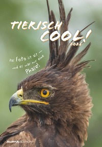 Alpha Edition - Tierisch cool! Kalender 2026 – Wandkalender 23,7×34 cm mit lustigen Tiermotiven & Sprüchen, humorvoller Bildkalender mit Platz für Notizen, perfektes Geschenk für Tier- & Humorfreunde