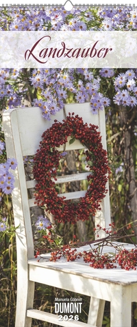 DUMONT - Landzauber 2026 – Wandkalender 30 x 70 cm mit stimmungsvollen Garten- und Landleben-Motiven, dekorativer Kalender für Zuhause