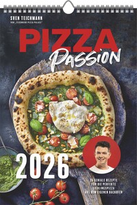 BJVV - Pizza Passion - Wandkalender (24 x 34 cm) mit 27 Rezepten und Tipps von Sven Teichmann, perfektes Geschenk für Pizza Liebhaber und Foodies