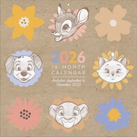 Pyramid - DISNEY CLASSICS 2026 – Broschürenkalender 30×30 cm (aufgeklappt 30×60 cm) mit 12 Motiven aus Arielle, König der Löwen & Cinderella, Wandkalender für Disney-Fans