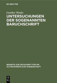 Untersuchungen der sogenannten Baruchschrift