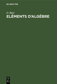 Eléments d'algébre