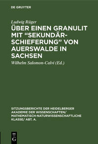 Über einen Granulit mit “Sekundärschieferung” von Auerswalde in Sachsen