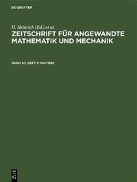 Zeitschrift für Angewandte Mathematik und Mechanik / Mai 1982