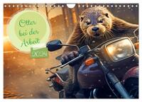 Otter bei der Arbeit (Wandkalender 2024 DIN A4 quer), CALVENDO Monatskalender