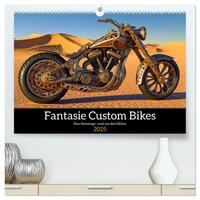 Fantasie Custom Bikes - Eine Hommage rund um den Globus (hochwertiger Premium Wandkalender 2025 DIN A2 quer), Kunstdruck in Hochglanz