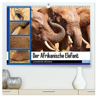 Der Afrikanische Elefant - Loxodonta africana (hochwertiger Premium Wandkalender 2025 DIN A2 quer), Kunstdruck in Hochglanz