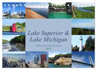 Lake Superior & Lake Michigan (Tischkalender 2025 DIN A5 quer), CALVENDO Monatskalender