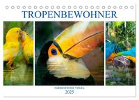 Tropenbewohner - farbenfrohe Vögel (Tischkalender 2025 DIN A5 quer), CALVENDO Monatskalender