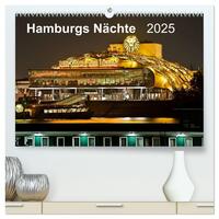 Hamburgs Nächte (hochwertiger Premium Wandkalender 2025 DIN A2 quer), Kunstdruck in Hochglanz