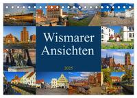 Wismarer Ansichten 2025 (Tischkalender 2025 DIN A5 quer), CALVENDO Monatskalender