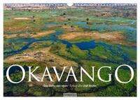 Okavango - Das Delta von oben (Wandkalender 2025 DIN A3 quer), CALVENDO Monatskalender