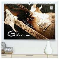 GITARREN Vintage Art (hochwertiger Premium Wandkalender 2025 DIN A2 quer), Kunstdruck in Hochglanz