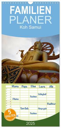 Familienplaner 2025 - Koh Samui mit 5 Spalten (Wandkalender, 21 x 45 cm) CALVENDO