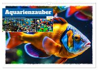 Aquarienzauber - Bunte KI Unterwasserwelten (Wandkalender 2025 DIN A3 quer), CALVENDO Monatskalender