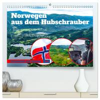 Norwegen aus dem Hubschrauber - Luftaufnahmen und Panorama (hochwertiger Premium Wandkalender 2025 DIN A2 quer), Kunstdruck in Hochglanz