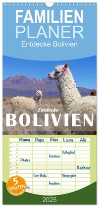 Familienplaner 2025 - Entdecke Bolivien mit 5 Spalten (Wandkalender, 21 x 45 cm) CALVENDO