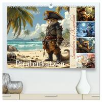 Piratenkatzen- Samtpfoten auf Kaperfahrt (hochwertiger Premium Wandkalender 2026 DIN A2 quer), Kunstdruck in Hochglanz
