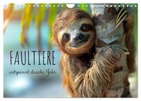 Faultiere - entspannt durchs Jahr (Wandkalender 2026 DIN A4 quer), CALVENDO Monatskalender