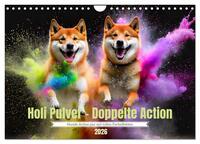Holi Pulver - Doppelte Action (Wandkalender 2026 DIN A4 quer), CALVENDO Monatskalender