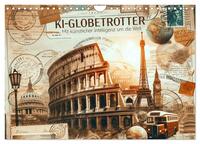 KI-Globetrotter: Mit künstlicher Intelligenz um die Welt (Wandkalender 2026 DIN A4 quer), CALVENDO Monatskalender