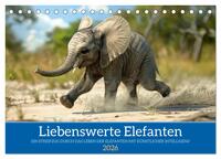 Liebenswerte Elefanten (Tischkalender 2026 DIN A5 quer), CALVENDO Monatskalender