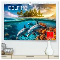 Delfine - schlaue Jäger (hochwertiger Premium Wandkalender 2026 DIN A2 quer), Kunstdruck in Hochglanz