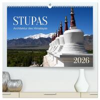 Stupas – Architektur des Himalayas (hochwertiger Premium Wandkalender 2026 DIN A2 quer), Kunstdruck in Hochglanz