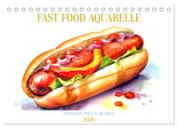 FAST FOOD AQUARELLE (Tischkalender 2026 DIN A5 quer), CALVENDO Monatskalender