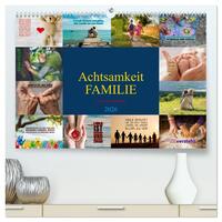 Achtsamkeit FAMILIE mit coolen Sprüchen (hochwertiger Premium Wandkalender 2026 DIN A2 quer), Kunstdruck in Hochglanz