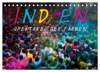 Indien - Spektakel der Farben (Tischkalender 2026 DIN A5 quer), CALVENDO Monatskalender