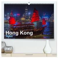 Hong Kong - Skylines (hochwertiger Premium Wandkalender 2026 DIN A2 quer), Kunstdruck in Hochglanz