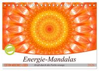 Energie - Mandalas in orange (Tischkalender 2026 DIN A5 quer), CALVENDO Monatskalender