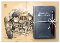 Classic Car Sketchbook (Wandkalender 2026 DIN A3 quer), CALVENDO Monatskalender