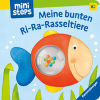 Meine bunten Ri-Ra-Rasseltiere – Rasselbuch für Kinder ab 6 Monaten, Baby-Buch, Spielbuch