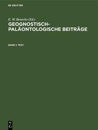 Geognostisch-Paläontologische Beiträge / Text