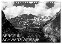 BERGE IN SCHWARZ WEISS (Wandkalender 2026 DIN A4 quer), CALVENDO Monatskalender