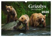 Grizzlys - Der Kalender (Wandkalender 2026 DIN A3 quer), CALVENDO Monatskalender