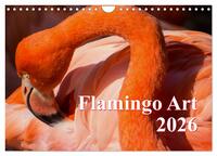 Flamingo Art 2026 (Wandkalender 2026 DIN A4 quer), CALVENDO Monatskalender