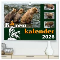 Bärenkalender (hochwertiger Premium Wandkalender 2026 DIN A2 quer), Kunstdruck in Hochglanz