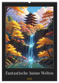 Fantastische Anime Welten (Wandkalender 2026 DIN A2 hoch), CALVENDO Monatskalender