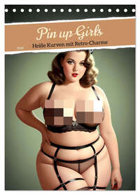 Pin up Girls Heiße Kurven mit Retro Charme (Tischkalender 2026 DIN A5 hoch), CALVENDO Monatskalender